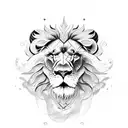 Lion fire  tattoo design idea