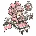 sissy pink maid tattoo design idea