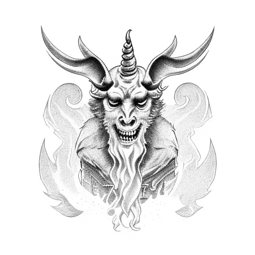 baphomet en el infierno tattoo design idea