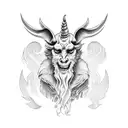 baphomet en el infierno tattoo design idea