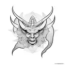 baphomet en el infierno tattoo design idea