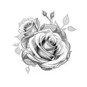 Catherine with roses on end tattoo design idea