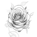 Catherine with roses on end tattoo design idea