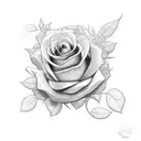 Catherine with roses on end tattoo design idea