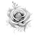 Catherine with roses on end tattoo design idea