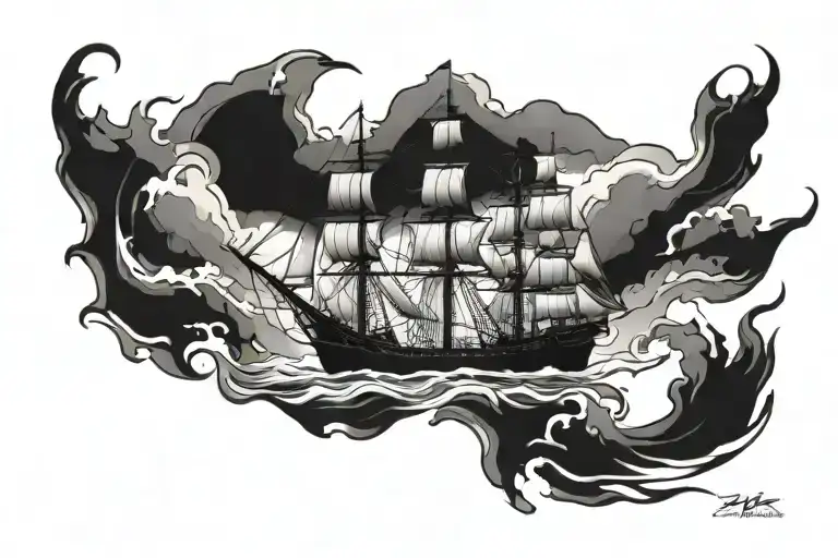 endurance ship ice  tattoo design idea