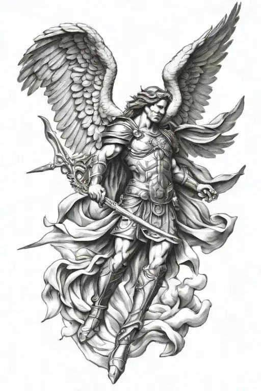 st michael the archangel tattoo design idea
