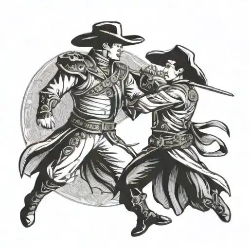 matador dueling tattoo design idea