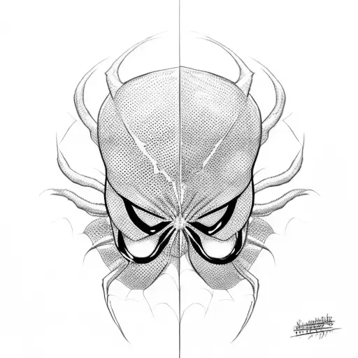 Venom give a kiss to Spider-man tattoo design idea