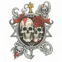 double dead god tattoo design idea