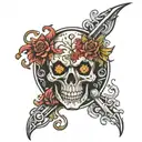 double dead god tattoo design idea