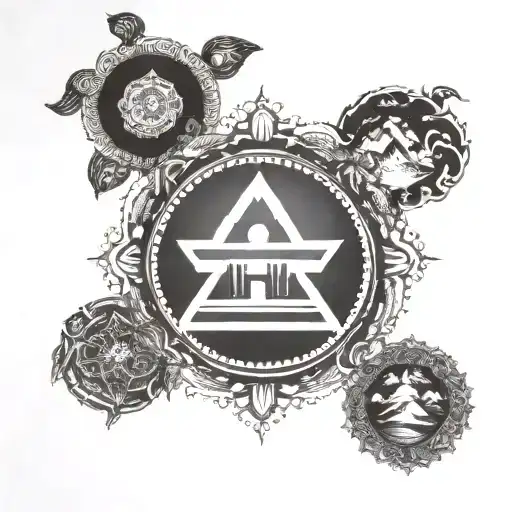 Describe the Himalayan mountain range in intricate detail, capturing its grandeur and majesty. tattoo design idea