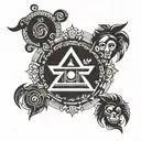 love for Nepal and dominance over others, blending Nepali symbols with elements of strength  tattoo design idea