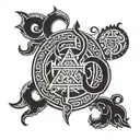 love for Nepal and dominance over others, blending Nepali symbols with elements of strength  tattoo design idea