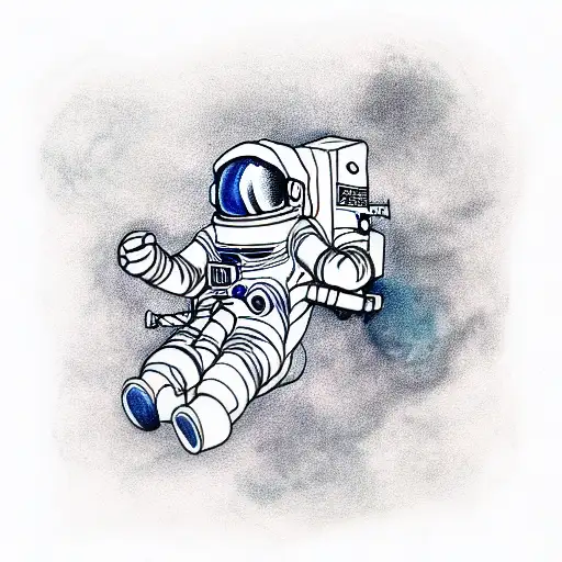 astronaut tattoo design idea