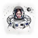 astronaut tattoo design idea