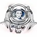 astronaut tattoo design idea
