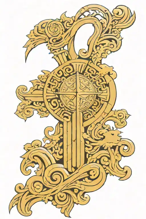 Isaiah 41:10 stone carving intricate patterns tattoo design idea