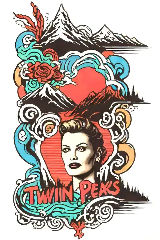 Twin Peaks tattoo design idea