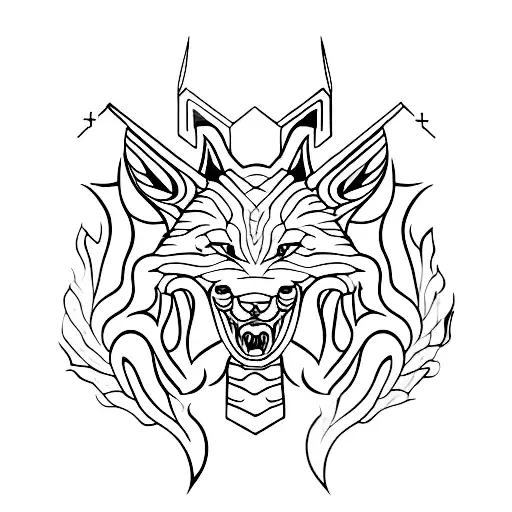 Dacian Wolf Snake tattoo design idea