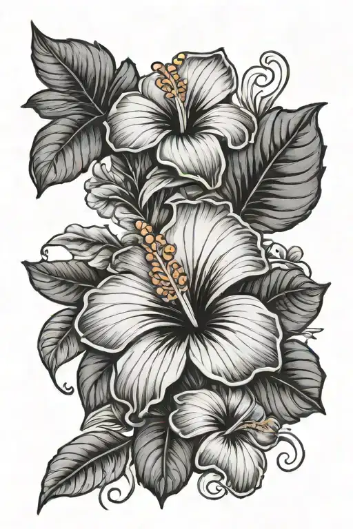 feminine puerto rican half sleeve with coqui and hibiscus tattoo design idea