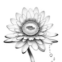 can you design a tattoo that incorporates a daisy, water lily and morning glory with filigree filler tattoo design idea