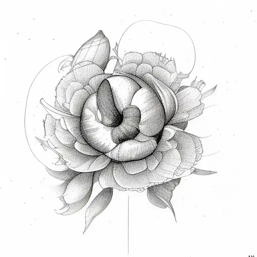 august and November birth flower together tattoo design idea