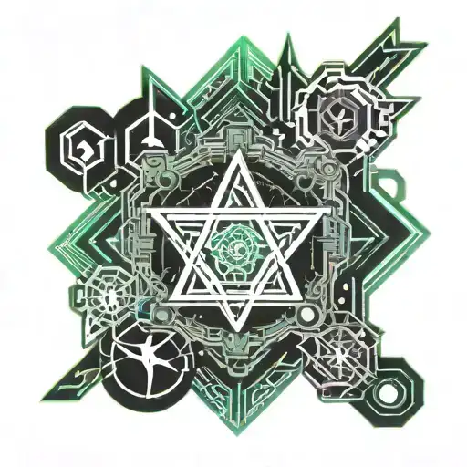 Mixture of 4 Hebrew religions   tattoo design idea