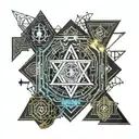 Mixture of 4 Hebrew religions   tattoo design idea