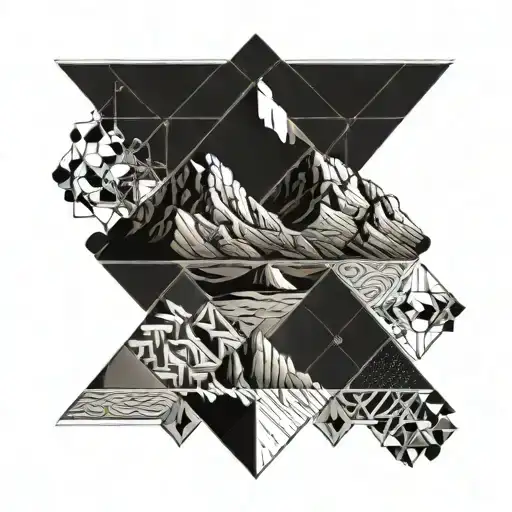 Fancy table mountain tattoo design idea