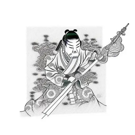 Praying man tattoo design idea