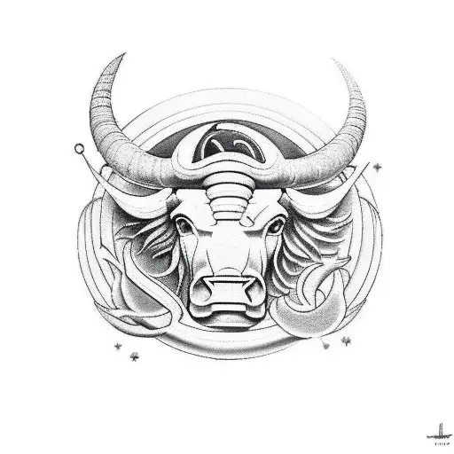taurus with leo and virgo tattoo design idea