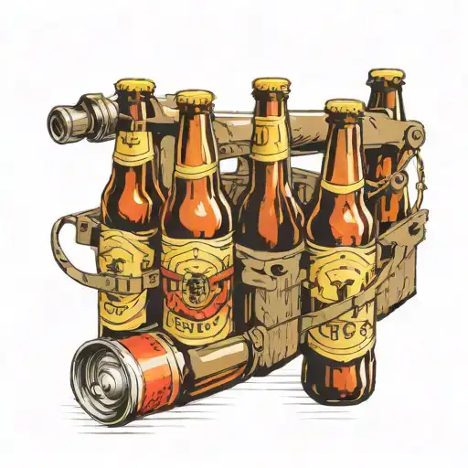 6 pack of beer bottles in carrier replace bottles with artillery shells tattoo design idea