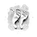 daughter footprint tattoo design idea