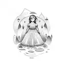 daughter footprint tattoo design idea