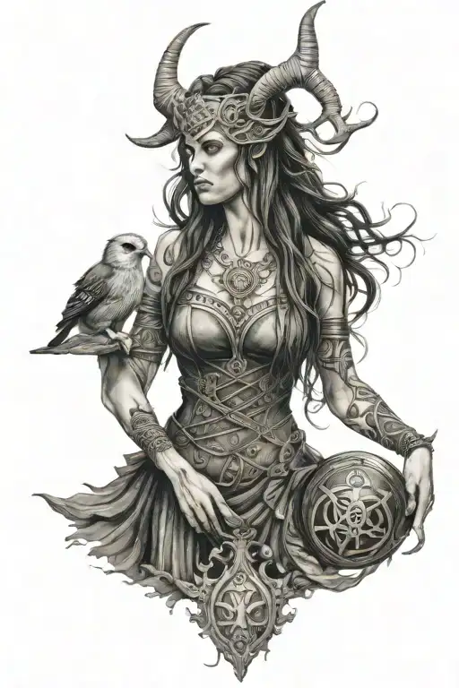 Hel Norse Pagan Goddess tattoo design idea