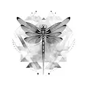 a Nordic sword with dragonfly wings tattoo design idea