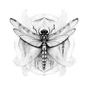 a Nordic sword with dragonfly wings tattoo design idea