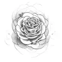 Red camellia tattoo design idea