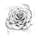 Red camellia tattoo design idea