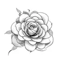 Red camellia tattoo design idea