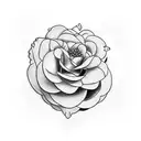 Red camellia tattoo design idea
