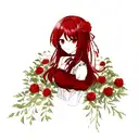 Red camellia tattoo design idea