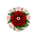 Red camellia tattoo design idea