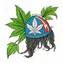 dominican republic marijuana leaf hard hat dreadlocks tattoo design idea