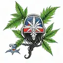 dominican republic marijuana leaf hard hat dreadlocks tattoo design idea