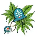 dominican republic marijuana leaf hard hat dreadlocks tattoo design idea