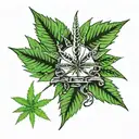 dominican republic marijuana leaf hard hat dreadlocks tattoo design idea