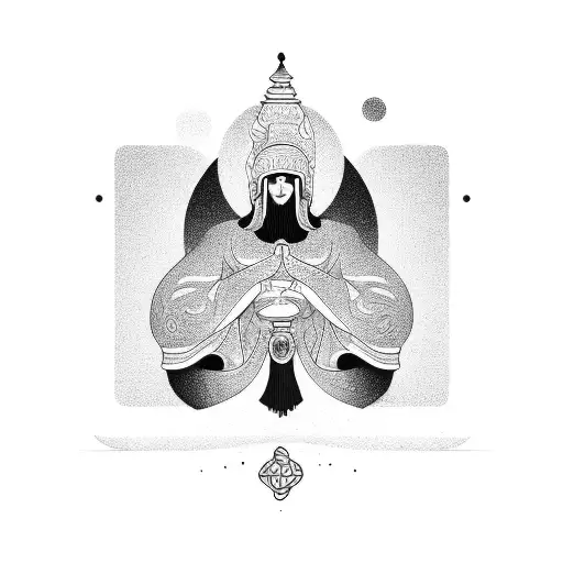 shema monk tattoo design idea