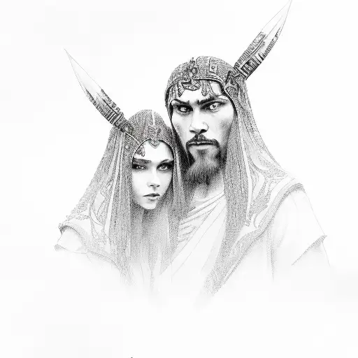 Slavic mythology for a brother and sister tattoo design idea